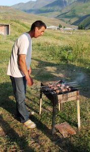Azerbaijan - Xinaliq - Making Kebabs