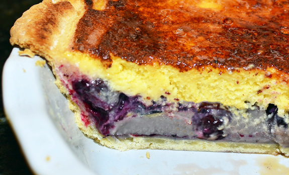 Blueberry Pie with Sour Cream and Vodka Chiboust Cream