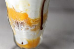 Caucasian Plombir-Apricot-Baklava Sundae
