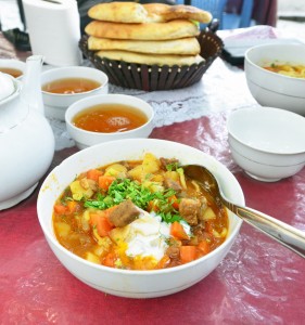 Road to Dushanbe - Lunch Break - Lagman Soup