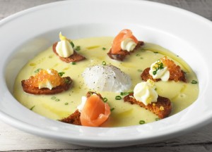 Potato Cream, Poached Egg, and Lake Trout Variations