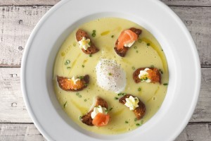 Potato Cream, Poached Egg, and Lake Trout Variations