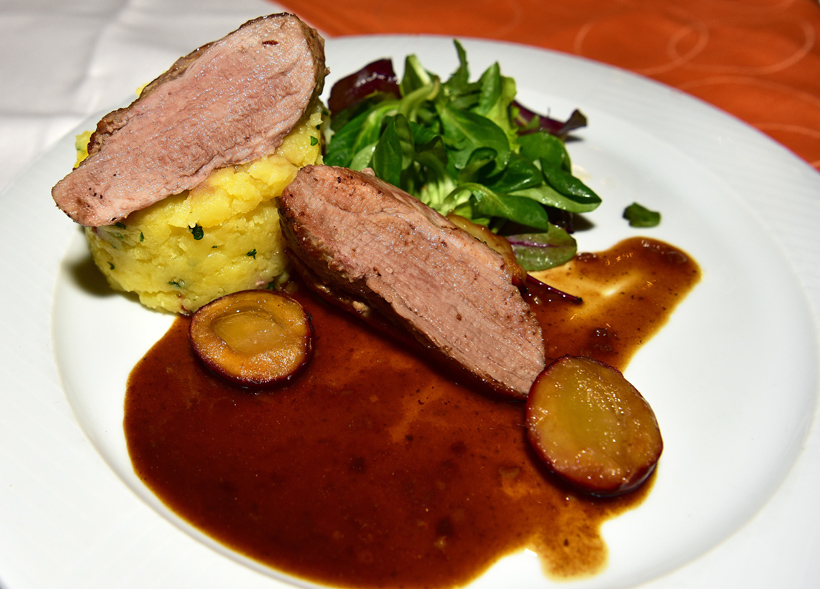 Czech Republic - Mikulov - Templ Restaurant - Pork Loin with Sour Plum Sauce and Mashed Potatoes with Bacon