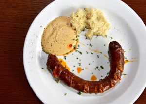Bratislava - Bratislavský Meštiansky Pivovar - Sausage with Mustard and Horseradish