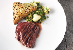 Czech Cuisine - Finger Lakes Duck, Plum Sauce and Brussels Sprouts