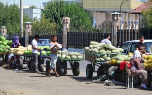 Tashkent - Melon Vendors near Chorsu Bazaar