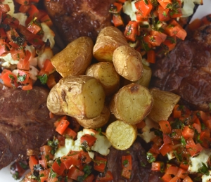 Serbian Food - Grilled Pork Neck Steak, Bayildi and Morava Salad