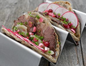 Buckwheat Tacos with Bear Confit and Birch Syrup