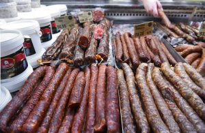 Zagreb - Dolac Market - Dry Sausages