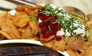 Moscow - Ekspeditsia Restaurant - Potato Gratin with Sour Cream and Lingonberries