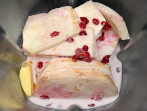 Arctic Cuisine - Venison Heart, Lingonberry Sauce, Spelt and Celery Root Purée