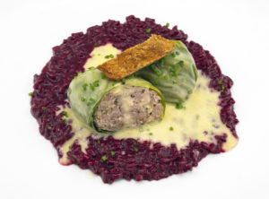 Ukrainian Duck Golubtsy and Red Beet Risotto