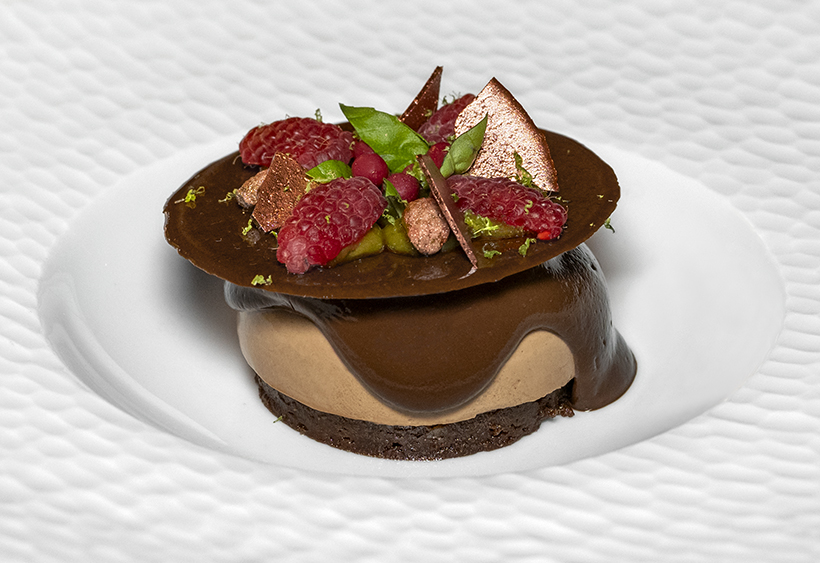 Restaurant 360 - Chocolate Parfait / Hot Chocolate Foam / Raspberry Sorbet / Basil