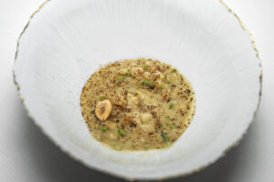 Slovenia - Hiša Franko - Barley Risotto, Egg Yolk, Wild Asparagus