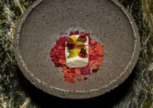 Boškinac Restaurant - Strawberry, Beet, Sparkling Wine, and Green Apple