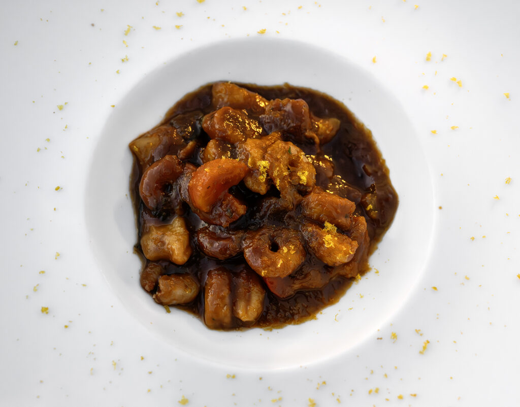 Draga di Lovrana - Gnocchi with Bottarga, Shrimp, and Tomato Sauce